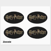 Gold Harry Potter Logo Ovale Sticker (Vel)
