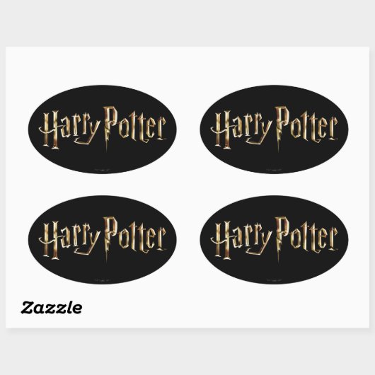 Gold Harry Potter Logo Ovale Sticker (Vel)
