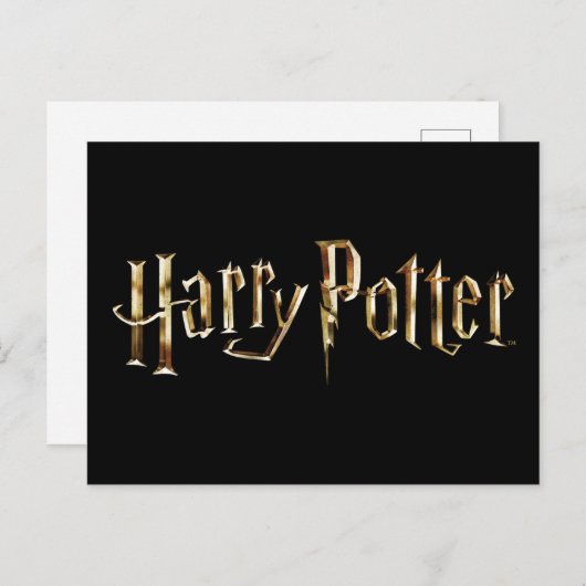 Gold Harry Potter Logo Uitnodiging Briefkaart (Voorkant / Achterkant)