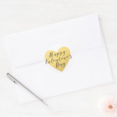 Gold hart Callygrafie Happy Valentine's Day Ronde Sticker (Envelop)