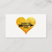 Gold hart / Pijl / Dank u Visitekaartje (Voorkant)