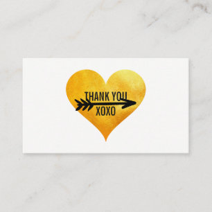 Gold hart / Pijl / Dank u Visitekaartje