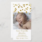 Gold Hartelijk dank, Baby shower-fotokaarten Bedankkaart (Voorkant / Achterkant)