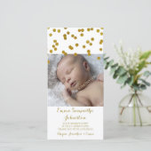 Gold Hartelijk dank, Baby shower-fotokaarten Bedankkaart (Staand voorkant)