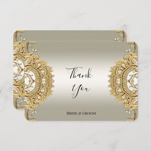 Gold  - Hartelijk dank Bedankkaart (Voorkant / Achterkant)