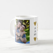 Gold Hartelijk dank Bride en Groom Weddenfoto  Koffiemok (Voorkant links)