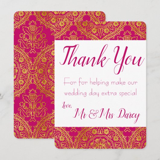 Gold  - Hartelijk dank Kaart (Voorkant / Achterkant)