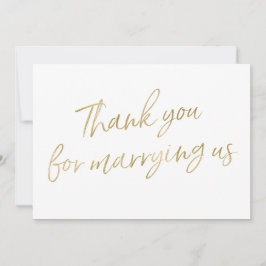 Gold "Hartelijk dank voor uw huwelijk" Bedankkaart