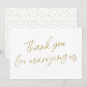 Gold "Hartelijk dank voor uw huwelijk" Bedankkaart (Voorkant / Achterkant)