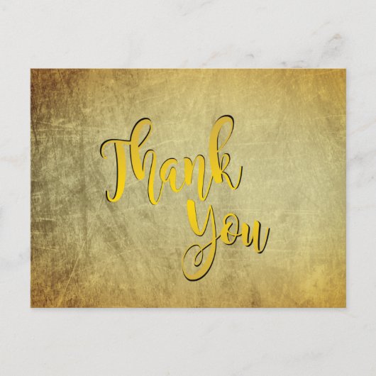 Gold Hartelijk dank voor uw  huwelijk Briefkaart (Voorkant)