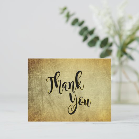 Gold Hartelijk dank voor uw  huwelijk Briefkaart (Staand voorkant)