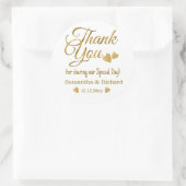 Gold Hartelijk dank voor uw huwelijksfeest Ronde Sticker (Tas)