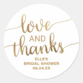 Gold Hartelijk dank Vrijgezellenfeest Ronde Sticker (Voorkant)