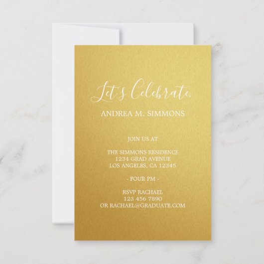 Gold Hawaiian Hibiscus Afstuderen Aankondiging (Achterkant)