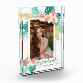 Gold Hawaiian Hibiscus Afstuderen Afstuderen Fotoblokken (Links)