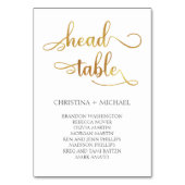 Gold "Head Table" Wedding Seating Chart 3.5x5 Kaart (Voorkant)