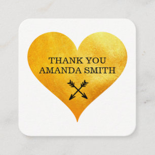 Gold Heart & Arrow / Hartelijk dank Vierkante Visitekaartje