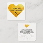 Gold Heart & Arrow / Hartelijk dank Vierkante Visitekaartje (Voorkant / Achterkant)
