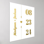 Gold Heart Arrows Names Jubileum Date Folie Afdrukken (Laagn)