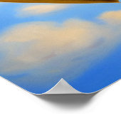 Gold Heart-ballon in het Poster Sky (Hoek)