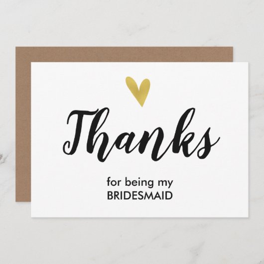 Gold Heart | Bedankt voor mijn briefkaart (Voorkant / Achterkant)