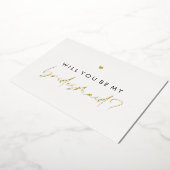 Gold Heart... ben je mijn Bridesmaid Folie Uitnodiging (Gedraaid)