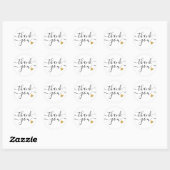 Gold Heart Black And White Thank You   Ronde Sticker (Vel)