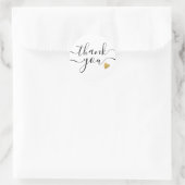 Gold Heart Black And White Thank You   Ronde Sticker (Tas)