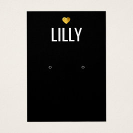 Gold Heart Black Earling-kaart Visitekaartje