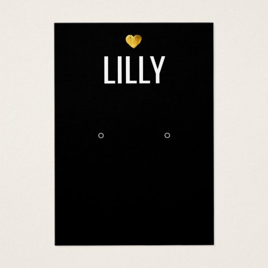 Gold Heart Black Earling-kaart Visitekaartje (Voorkant)