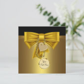 Gold Heart Black Gold Party-Sjabloon Kaart (Staand voorkant)