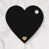 Gold Heart Black Valentijn Flat Wenskaart Bedankjes Labels (Achterkant)