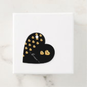 Gold Heart Black Valentijn Flat Wenskaart Bedankjes Labels (In situ)