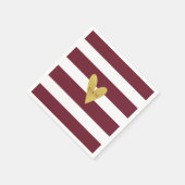 Gold Heart Bourgondië Marsala Trouwpapier Servet (Hoek)