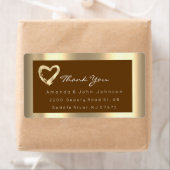 Gold Heart Browns Lijst Wedding Bridal RSVP Etiket (Insitu)