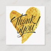Gold Heart Calligraphy Korting - Hartelijk dank Vierkante Visitekaartje (Voorkant)