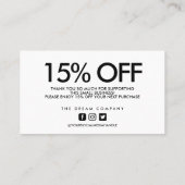 Gold Heart Calligraphy Korting - Hartelijk dank Visitekaartje (Achterkant)