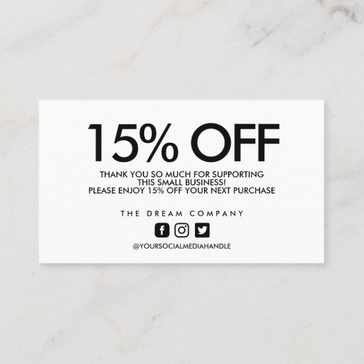 Gold Heart Calligraphy Korting - Hartelijk dank Visitekaartje (Achterkant)