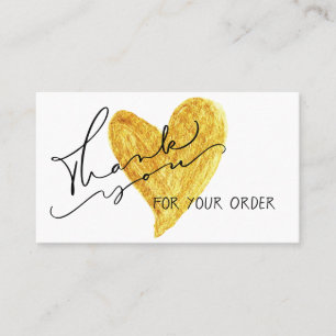 Gold Heart Calligraphy Korting - Hartelijk dank Visitekaartje