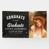 Gold Heart Confetti Afstuderen Photo Banner (Horizontaal)