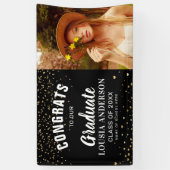Gold Heart Confetti Afstuderen Photo Banner (Verticaal)