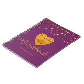 Gold Heart Confetti Glitter Faux Folie Blue Guest Notitieboek (Linkerzijde)