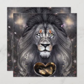 Gold Heart Cosmic Lion Kaart (Voorkant / Achterkant)