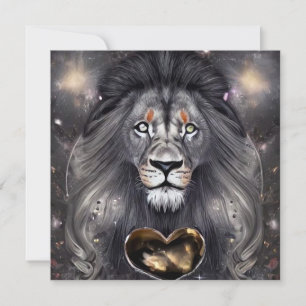 Gold Heart Cosmic Lion Kaart