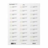 Gold heart crown monogram wedding return label (Full Sheet)