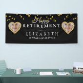 Gold Heart Custom Photo Retirement Party Banner (Beurs)