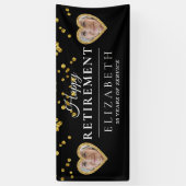 Gold Heart Custom Photo Retirement Party Banner (Verticaal)
