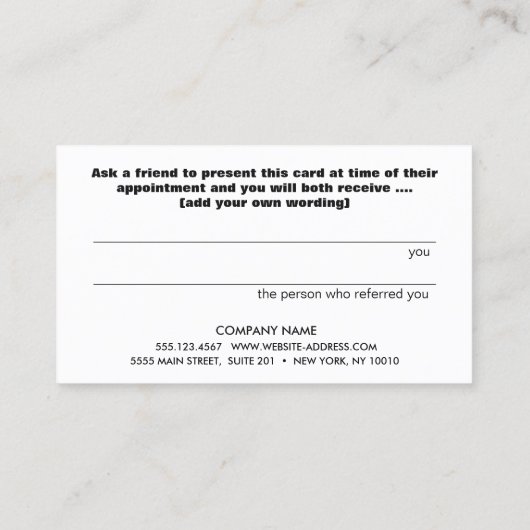 Gold Heart Customer Reference Kaart (Achterkant)