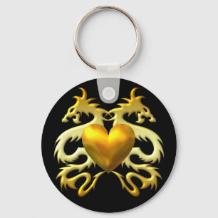 GOLD HEART DRAGONS SLEUTELHANGER