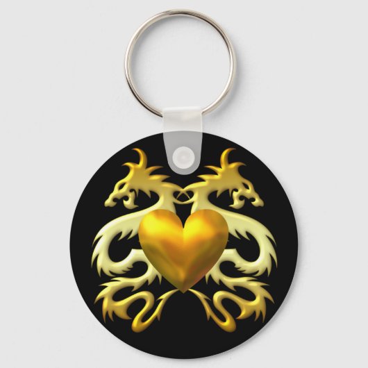 GOLD HEART DRAGONS SLEUTELHANGER (Voorkant)